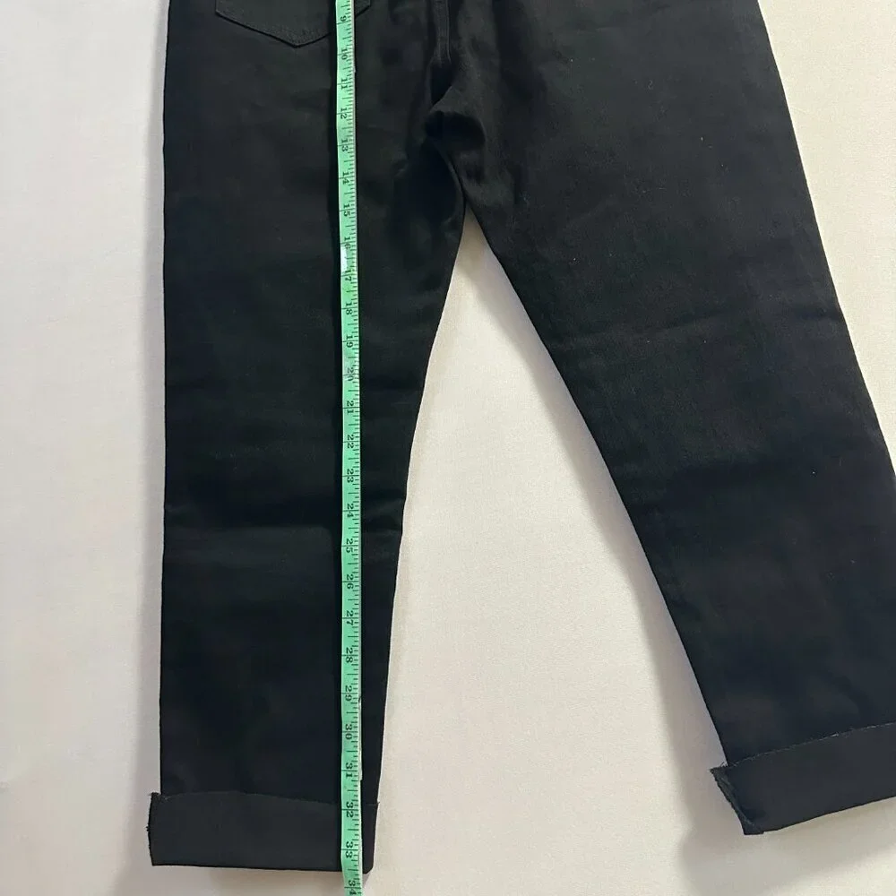 A chic button-front design stylish black jeans （M/L) - Picture 8 of 10